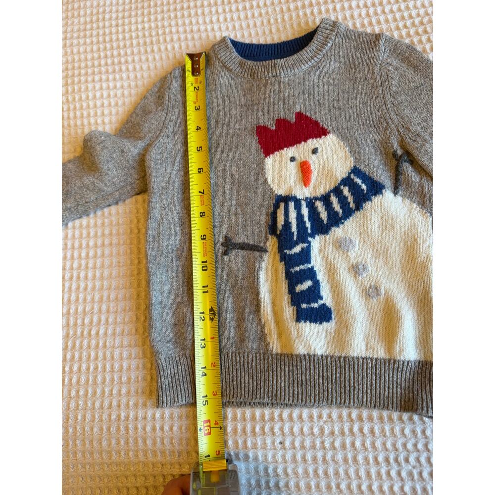 Mini Boden Kidcore Children's Gray Snowman Holiday Sweater 2-3 Years - Picture 5 of 10